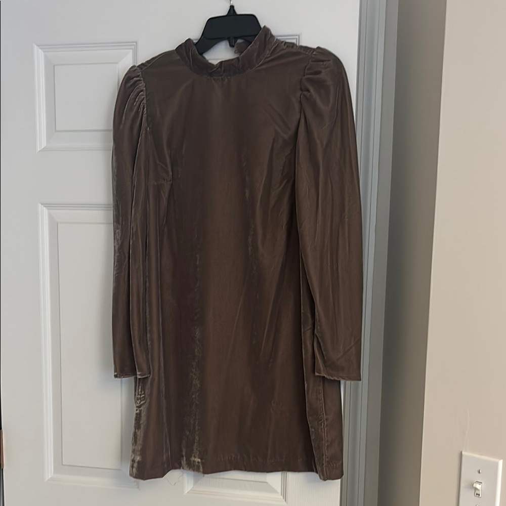 Elegant Brown Long Sleeve Dress